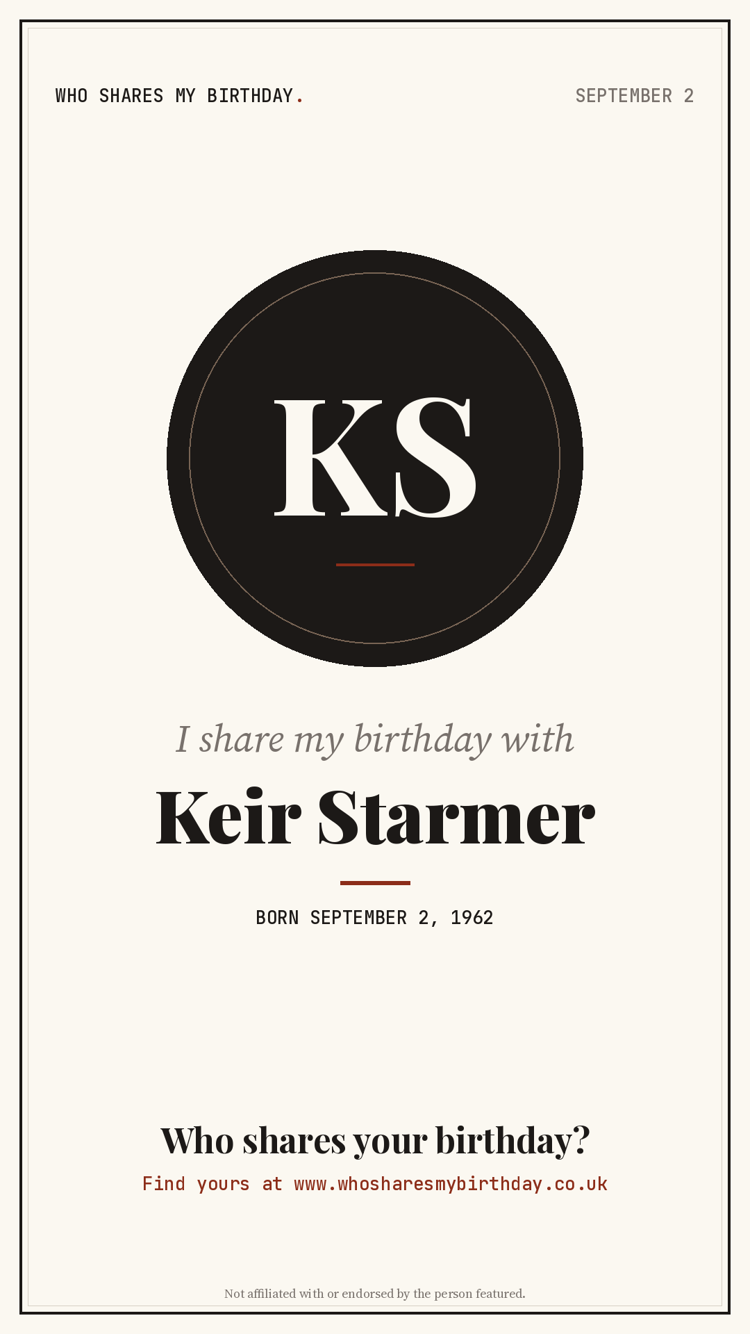 I share my birthday with Keir Starmer