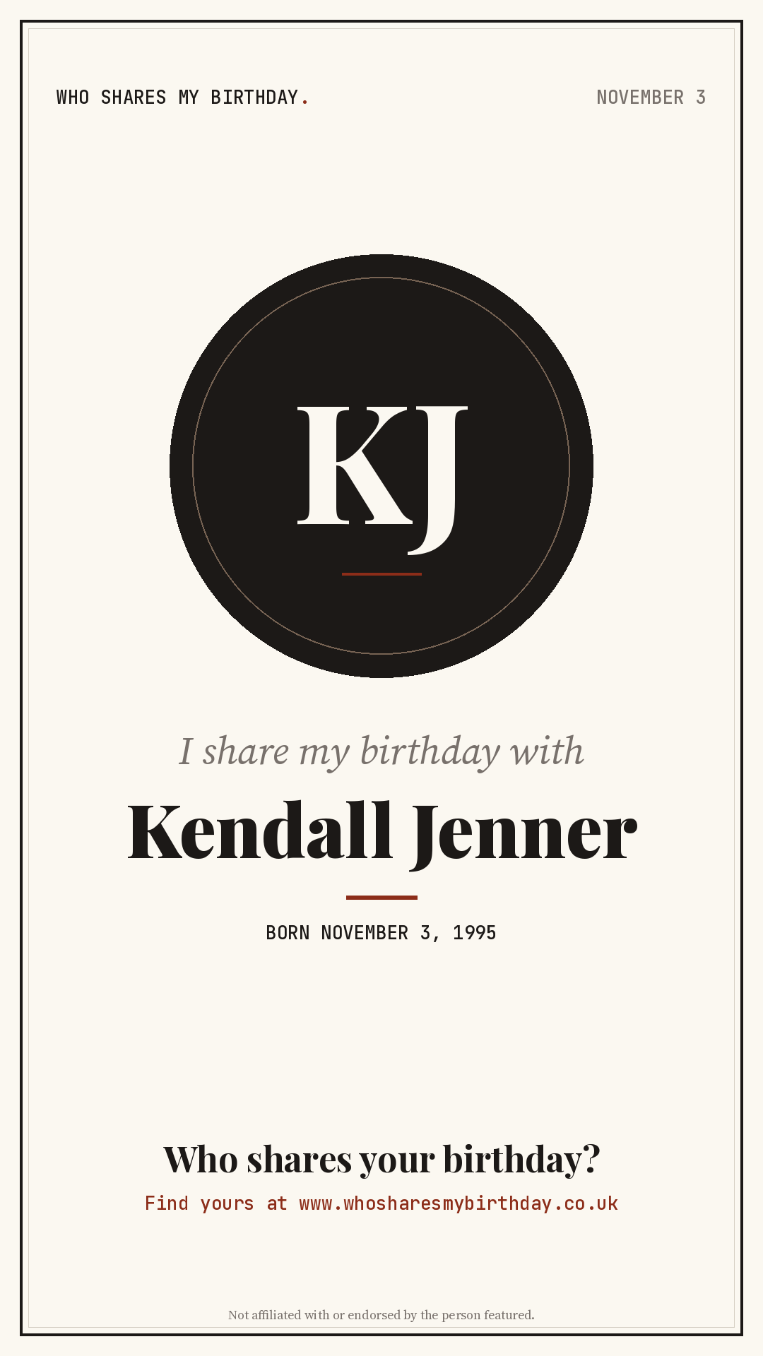 I share my birthday with Kendall Jenner