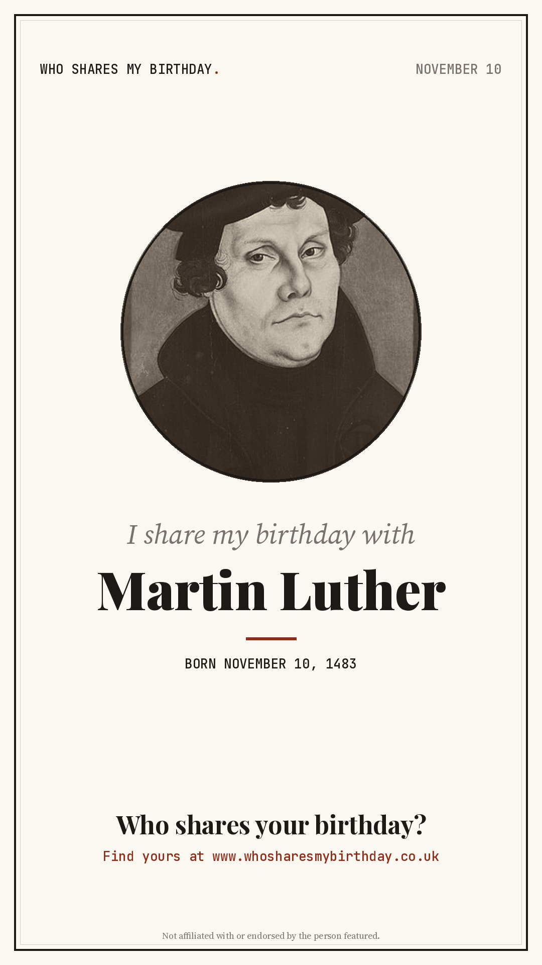 I share my birthday with Martin Luther