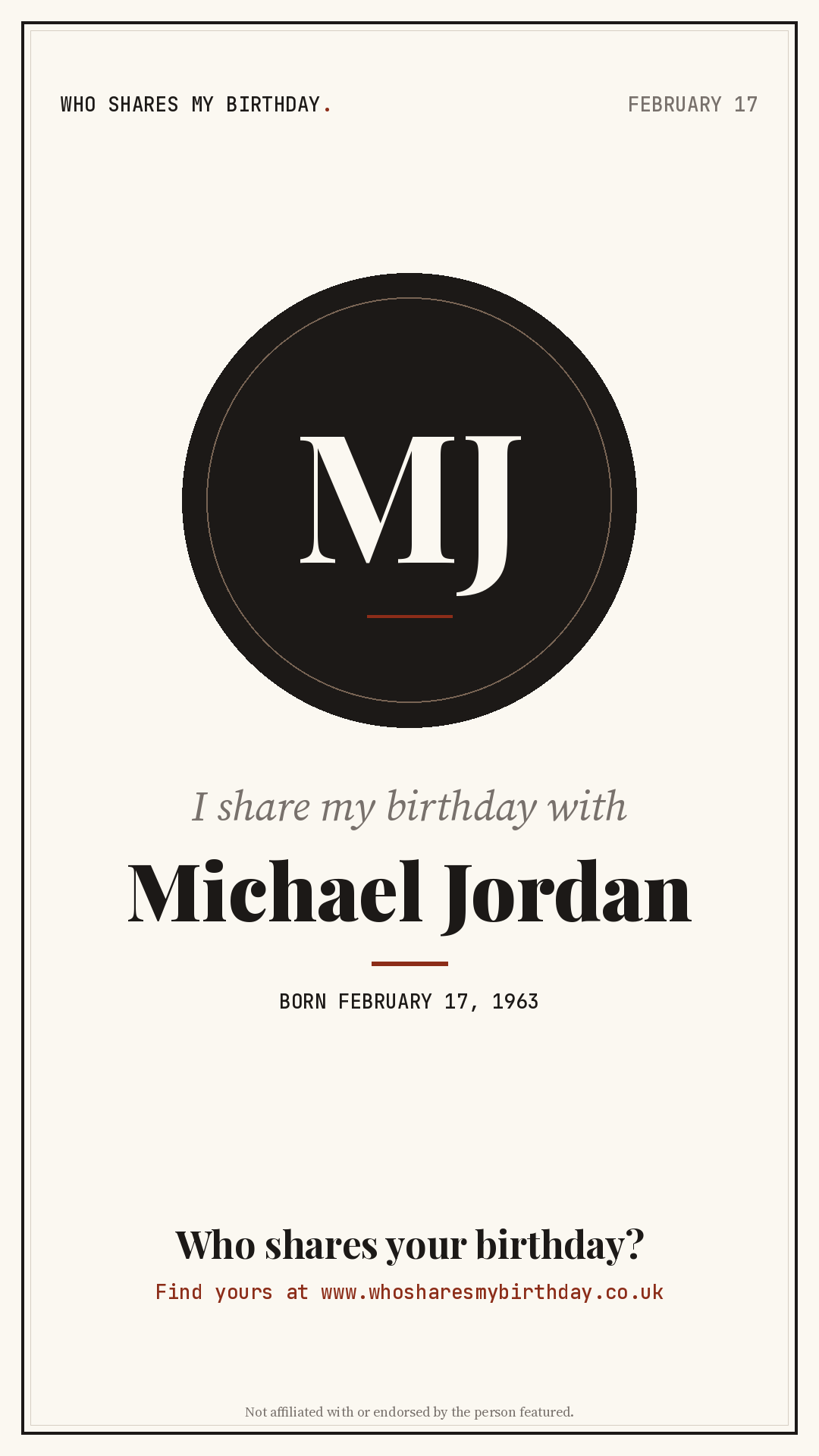 I share my birthday with Michael Jordan