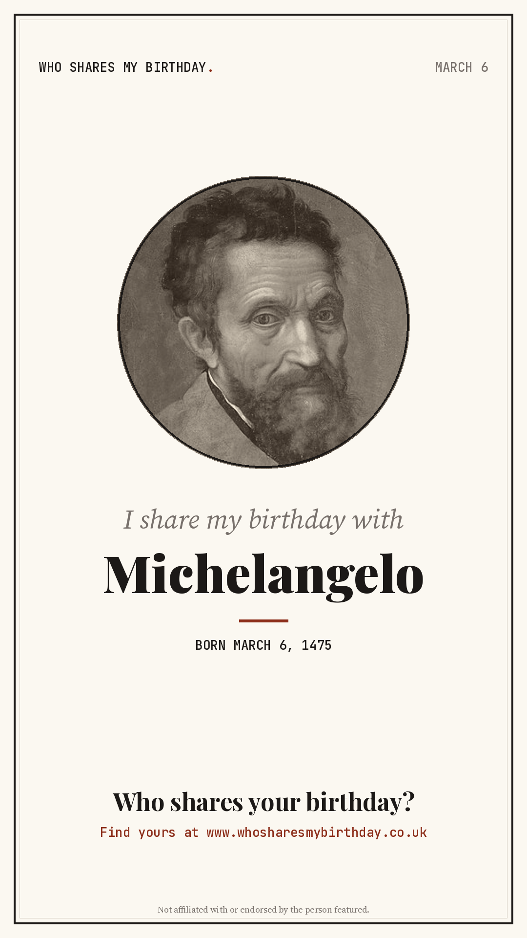 I share my birthday with Michelangelo