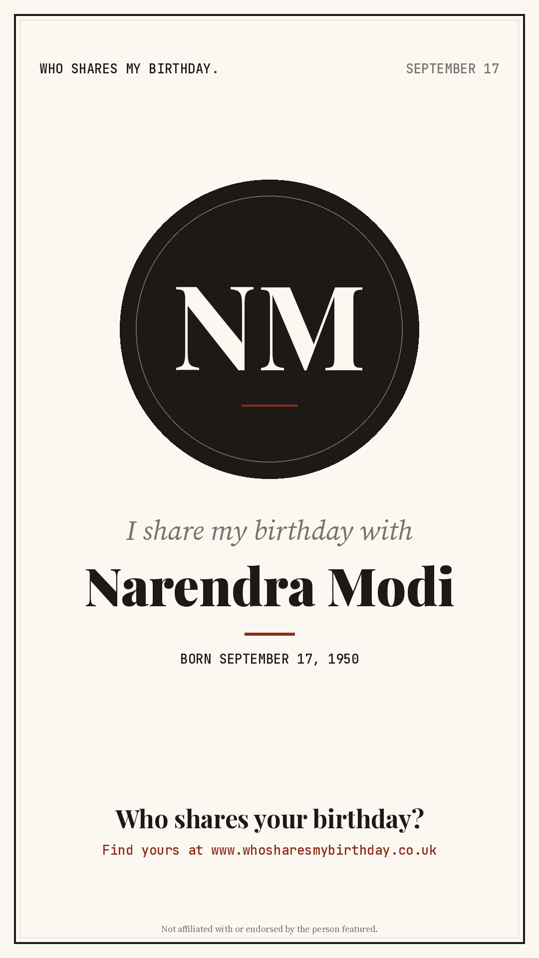 I share my birthday with Narendra Modi