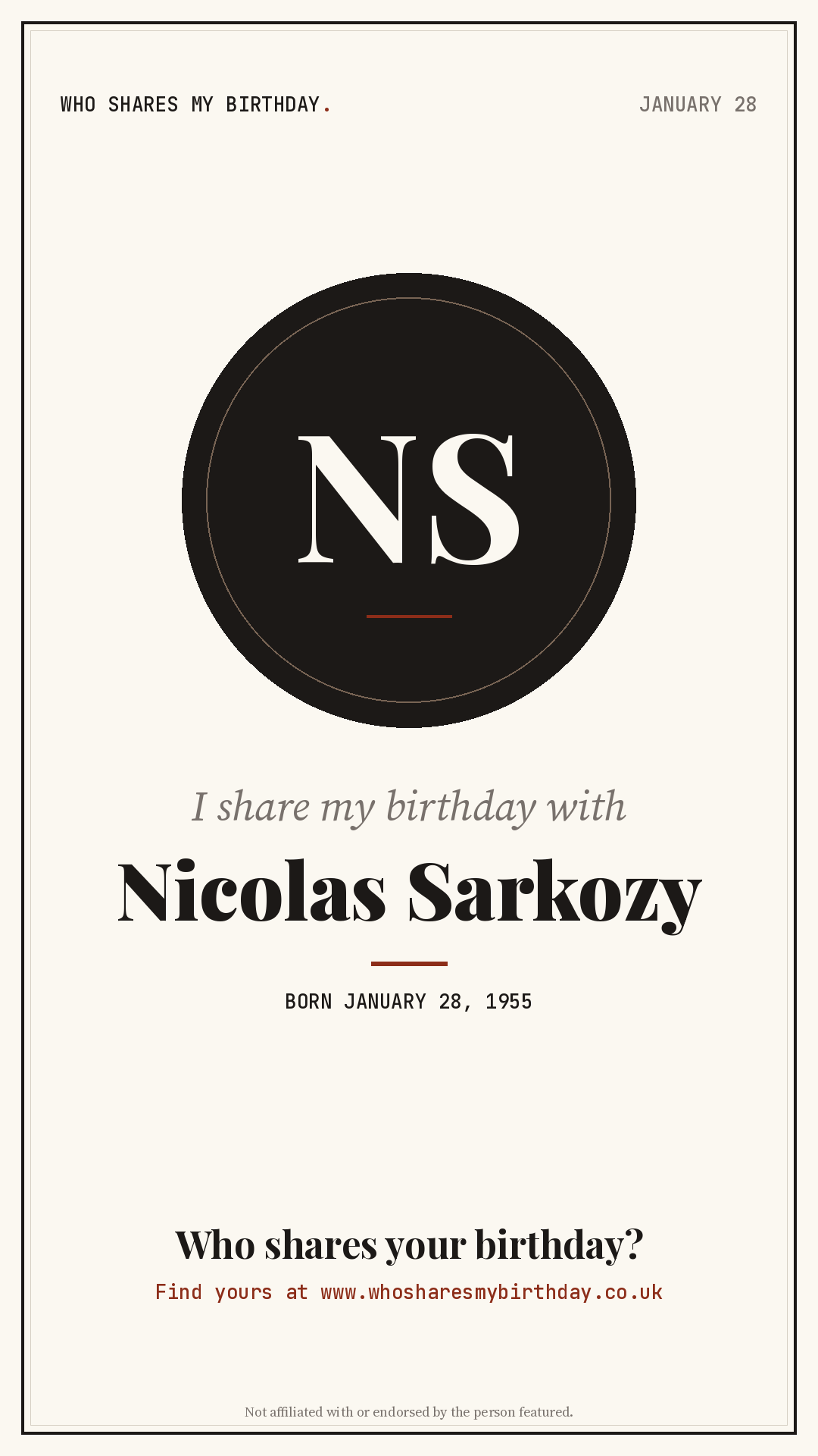 I share my birthday with Nicolas Sarkozy