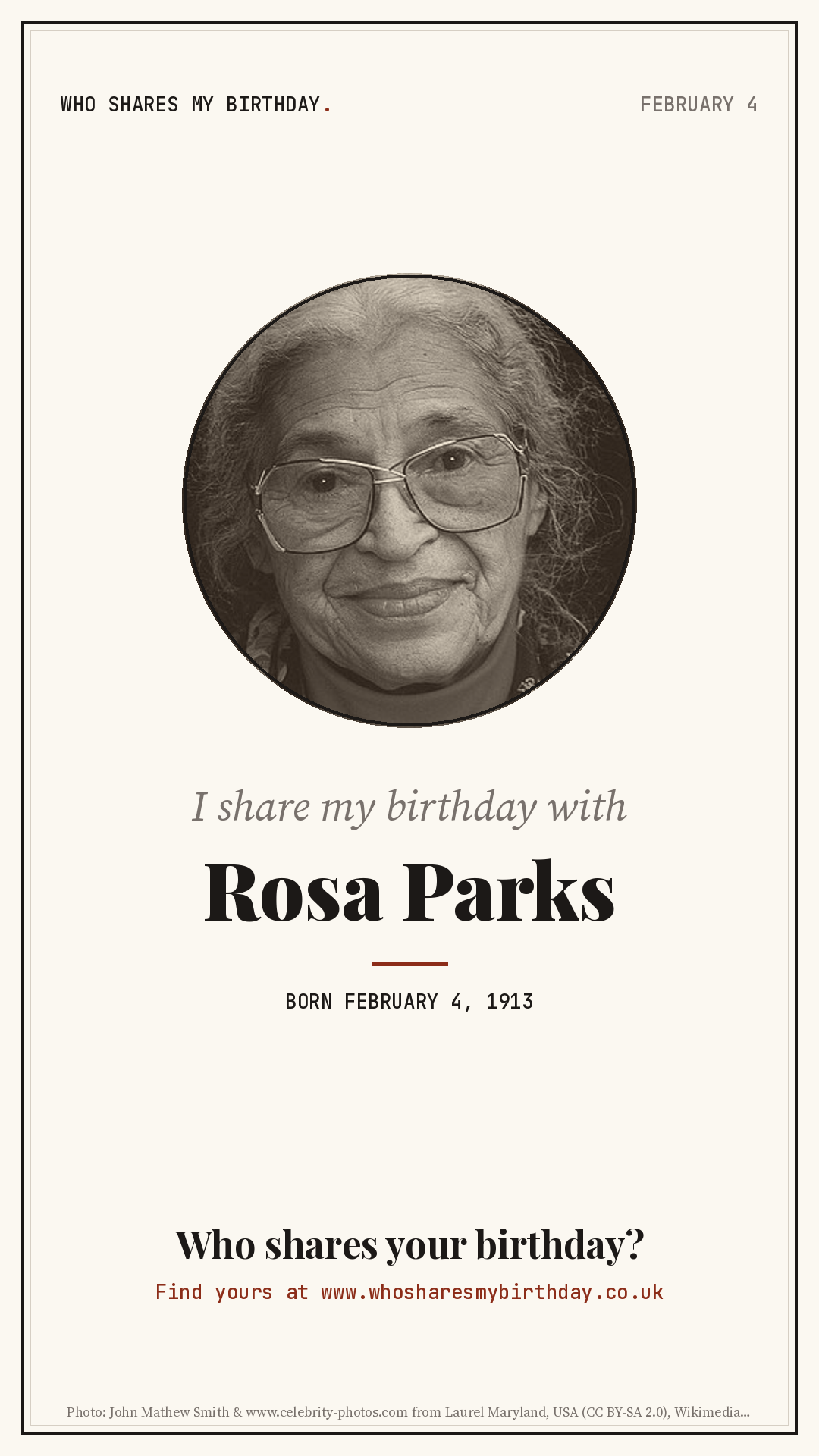 I share my birthday with Rosa Parks