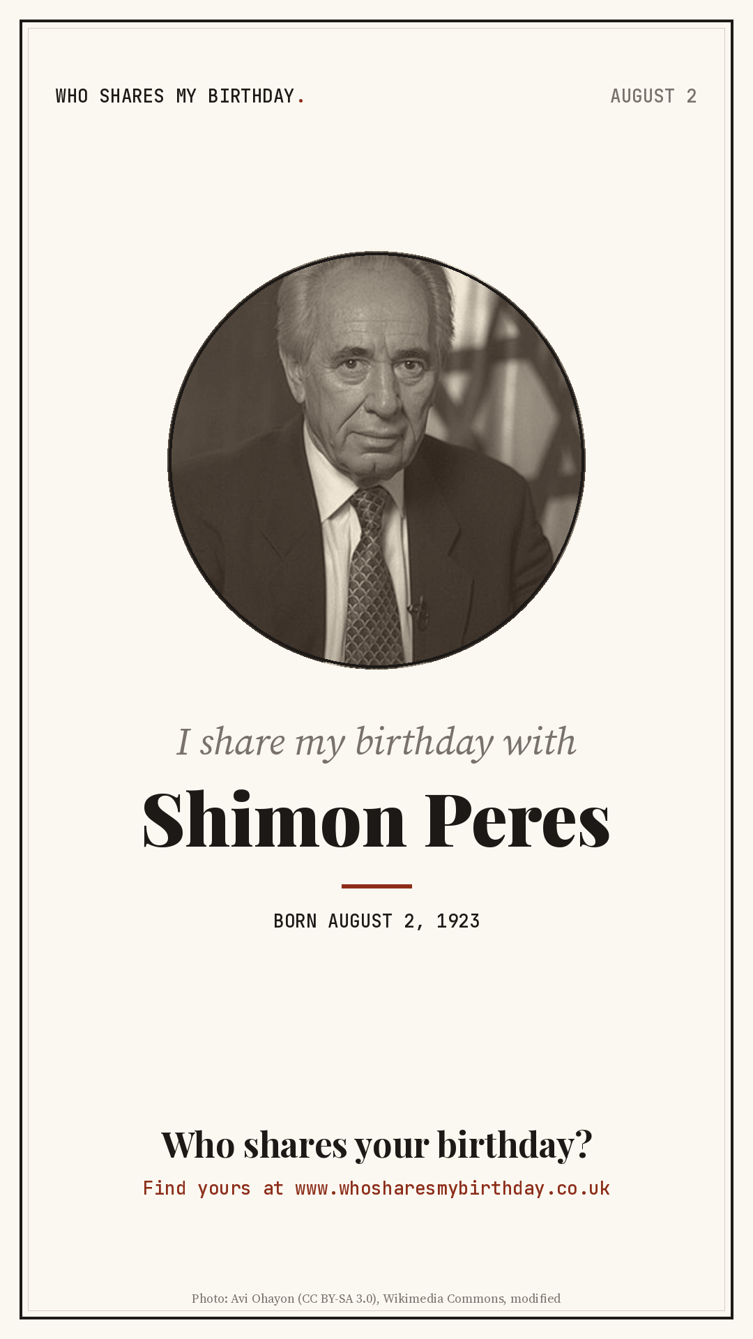 I share my birthday with Shimon Peres