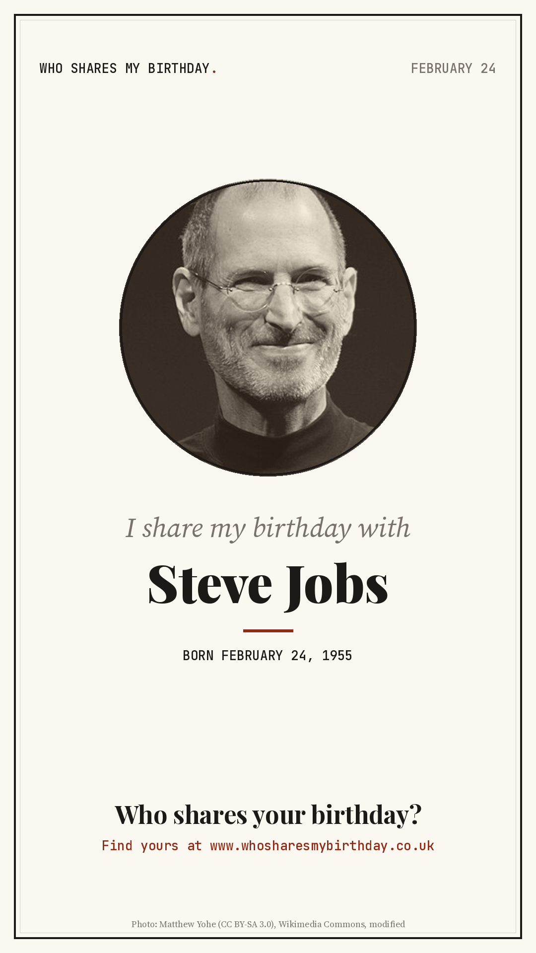 I share my birthday with Steve Jobs
