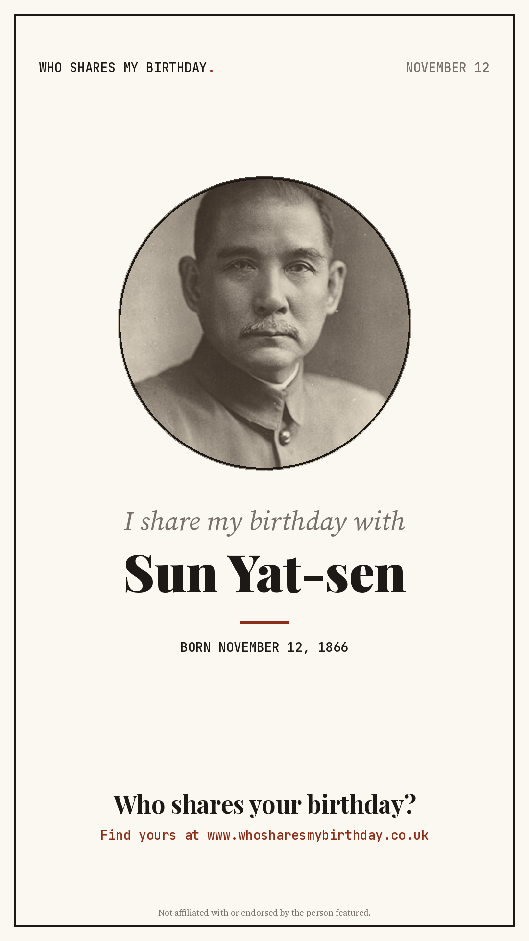 I share my birthday with Sun Yat-sen