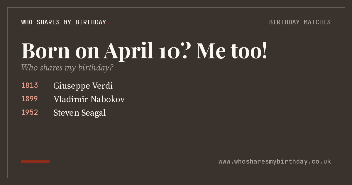 Born on April 10