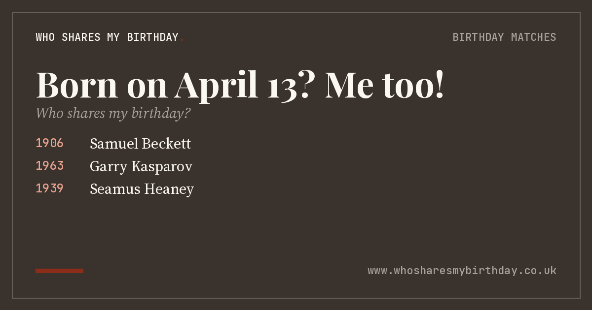 Born on April 13