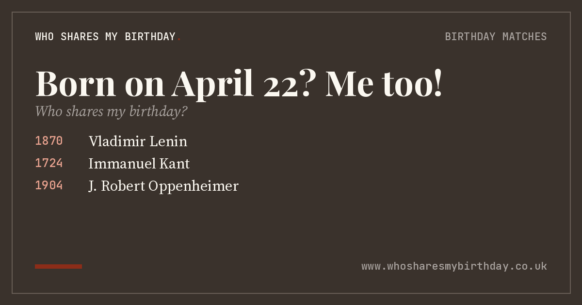 Born on April 22