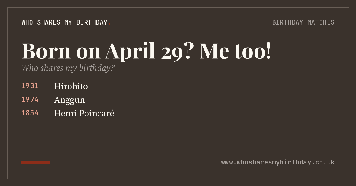 Born on April 29