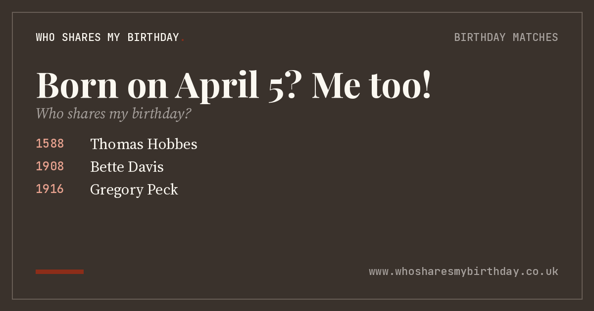 Born on April 5