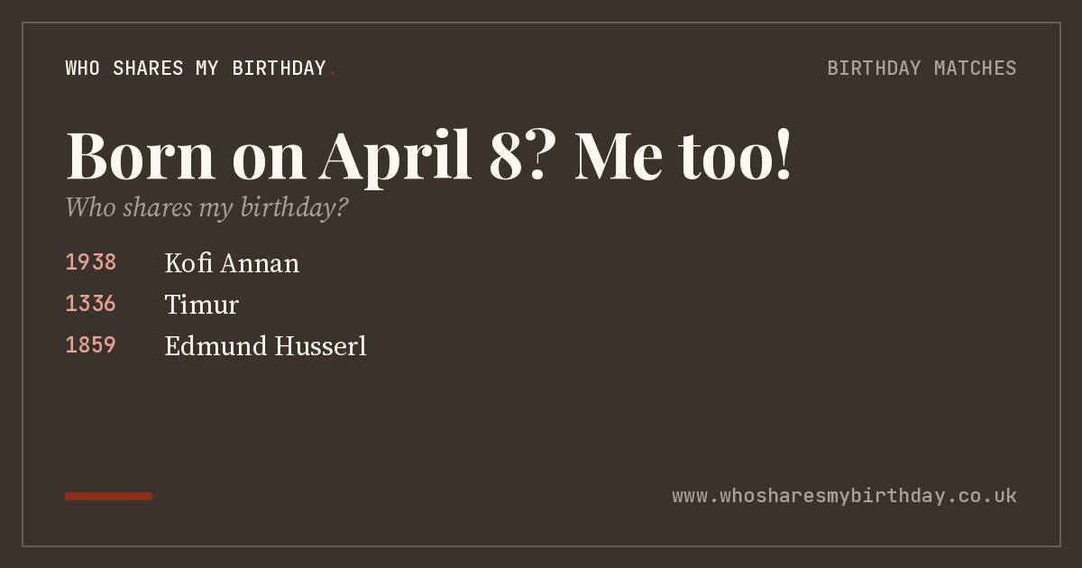 Born on April 8
