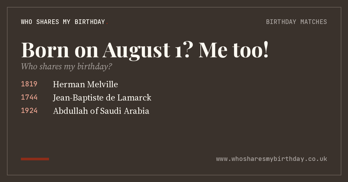 Born on August 1