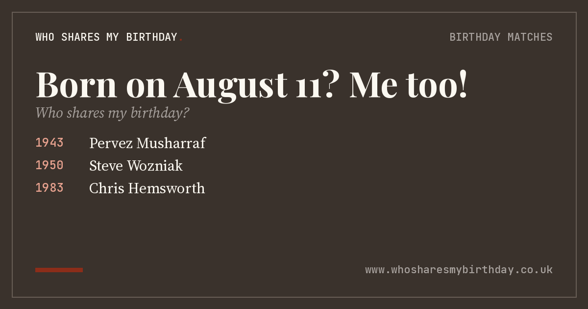 Born on August 11