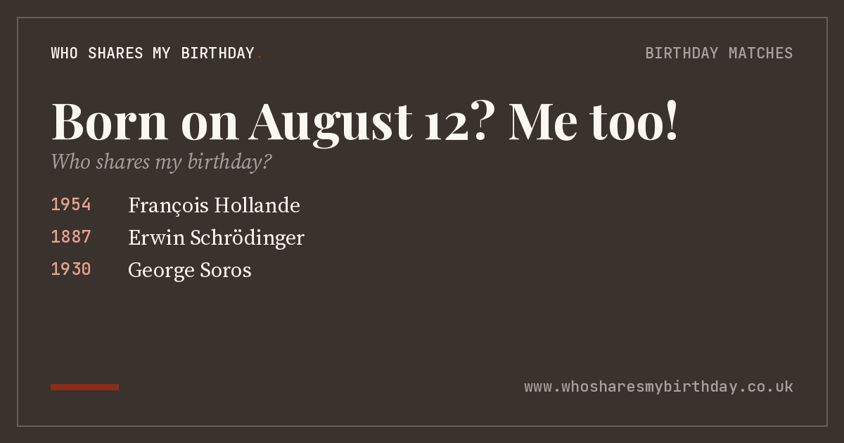 Born on August 12