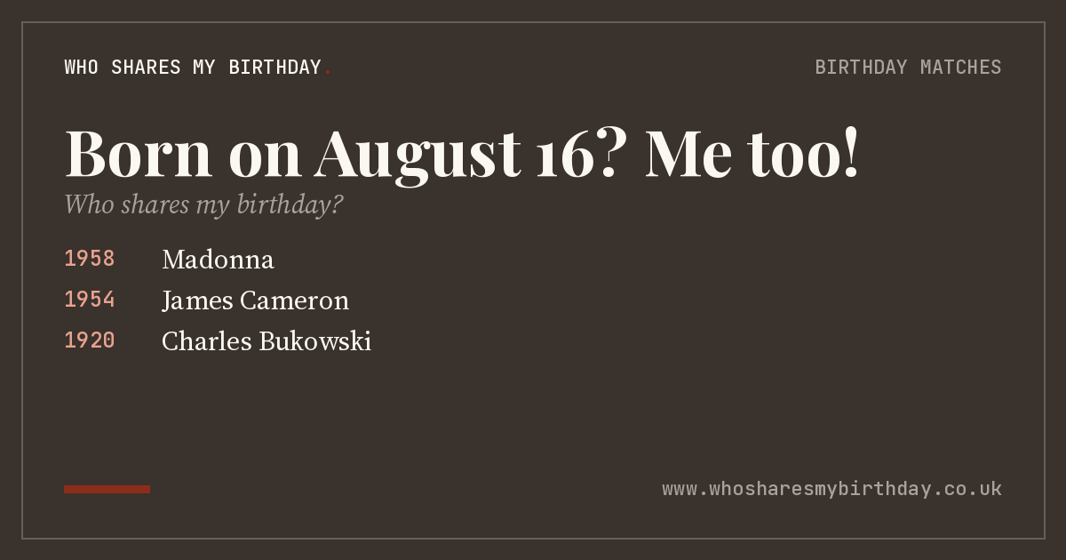 Born on August 16