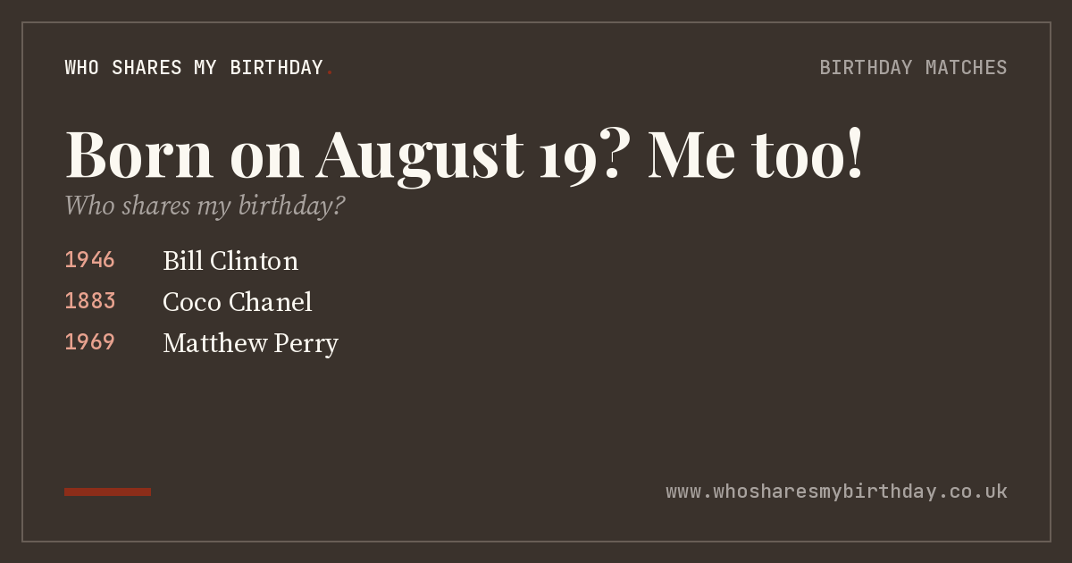 Born on August 19