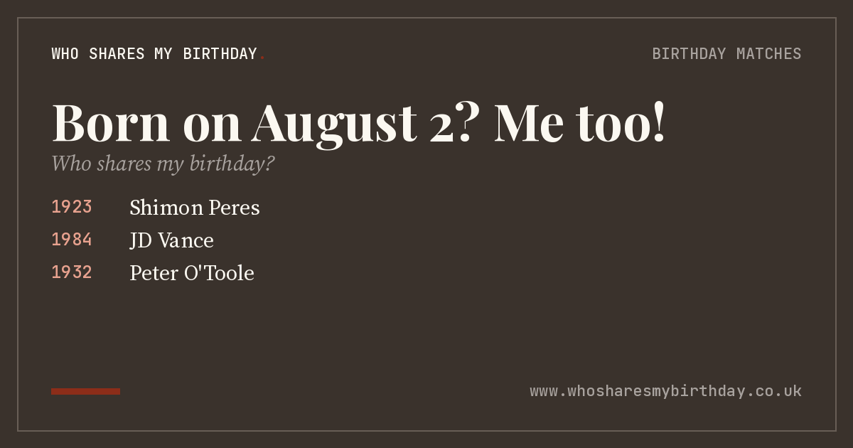 Born on August 2