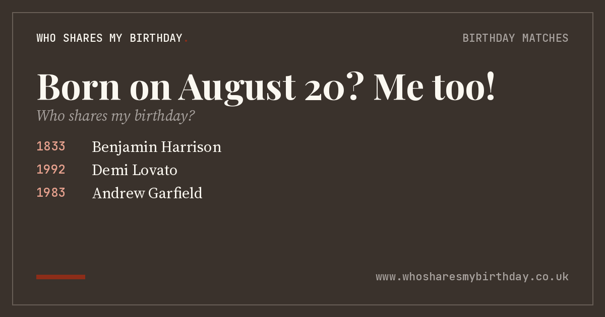 Born on August 20