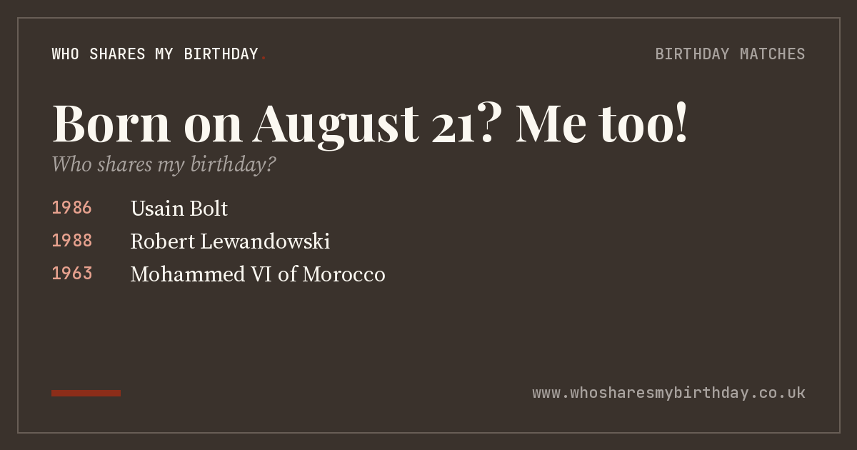 Born on August 21