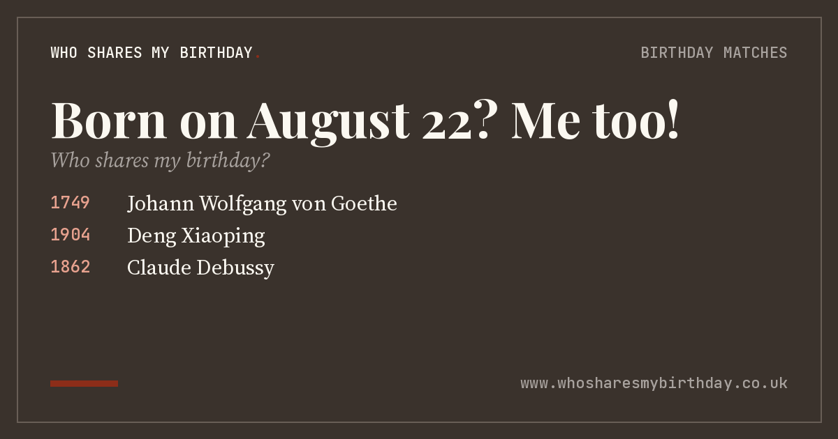 Born on August 22