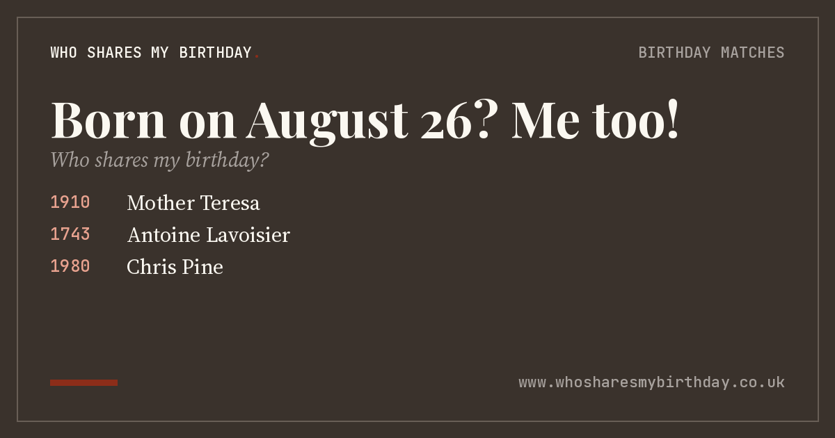 Born on August 26