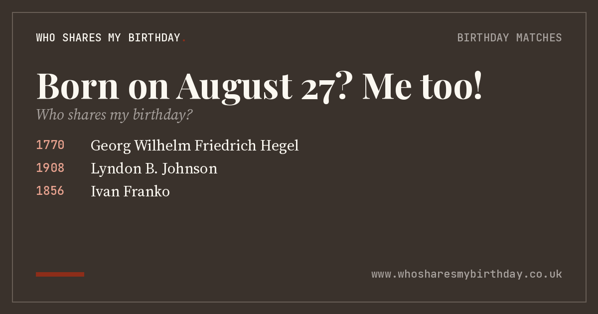 Born on August 27
