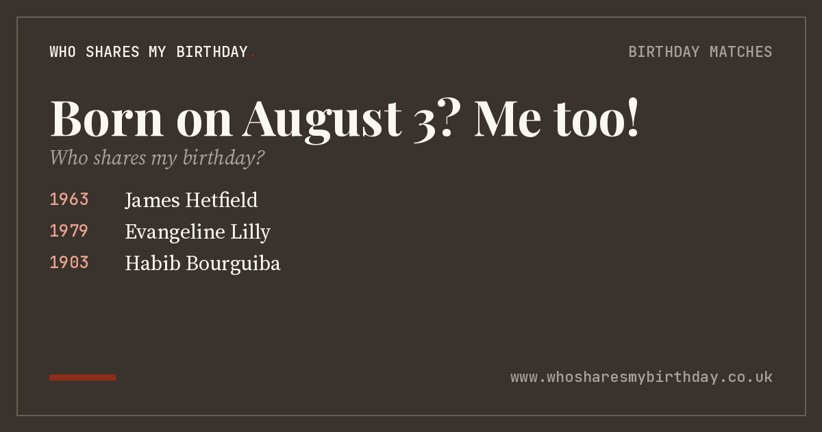 Born on August 3