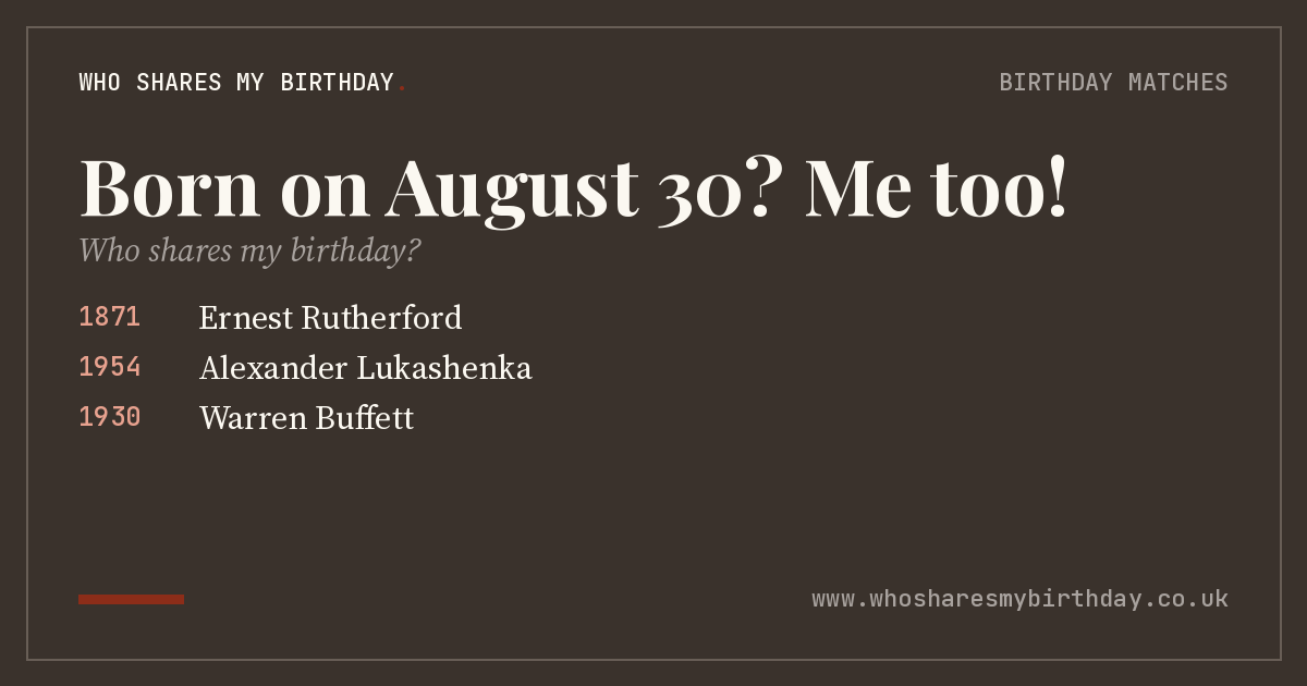 Born on August 30