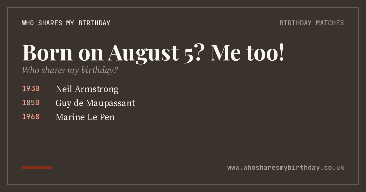 Born on August 5