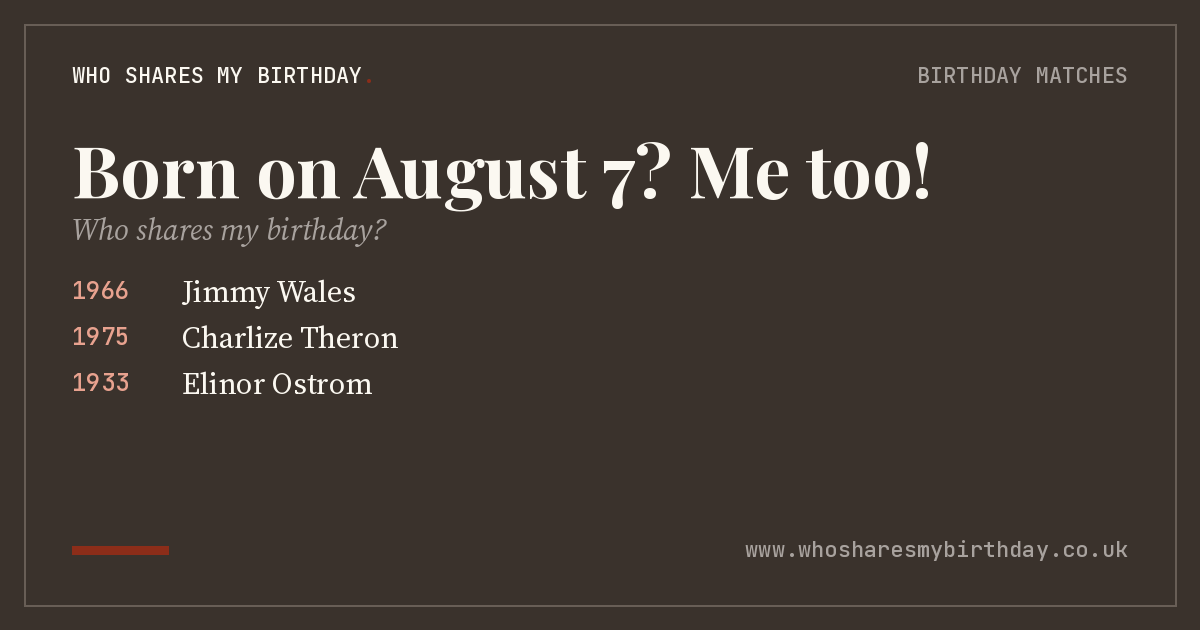 Born on August 7