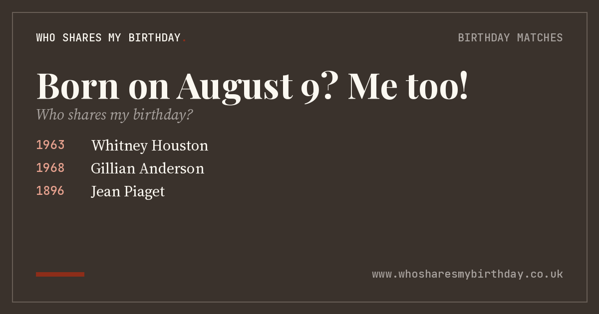 Born on August 9
