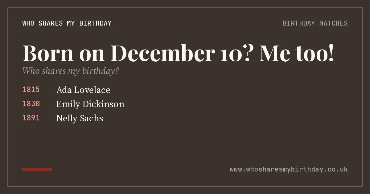 Born on December 10