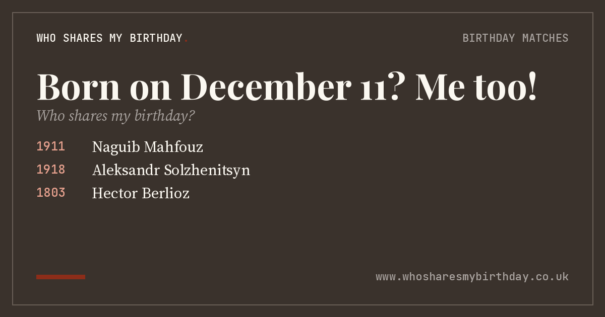 Born on December 11