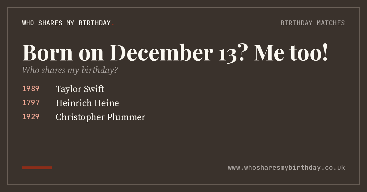Born on December 13