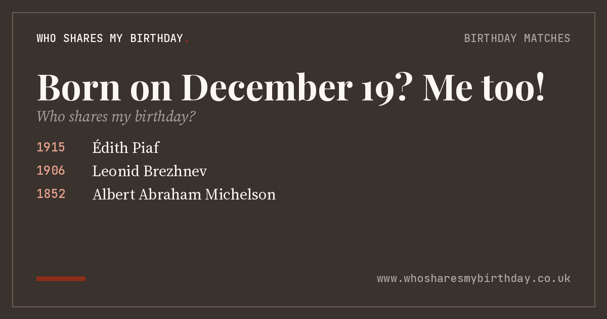 Born on December 19