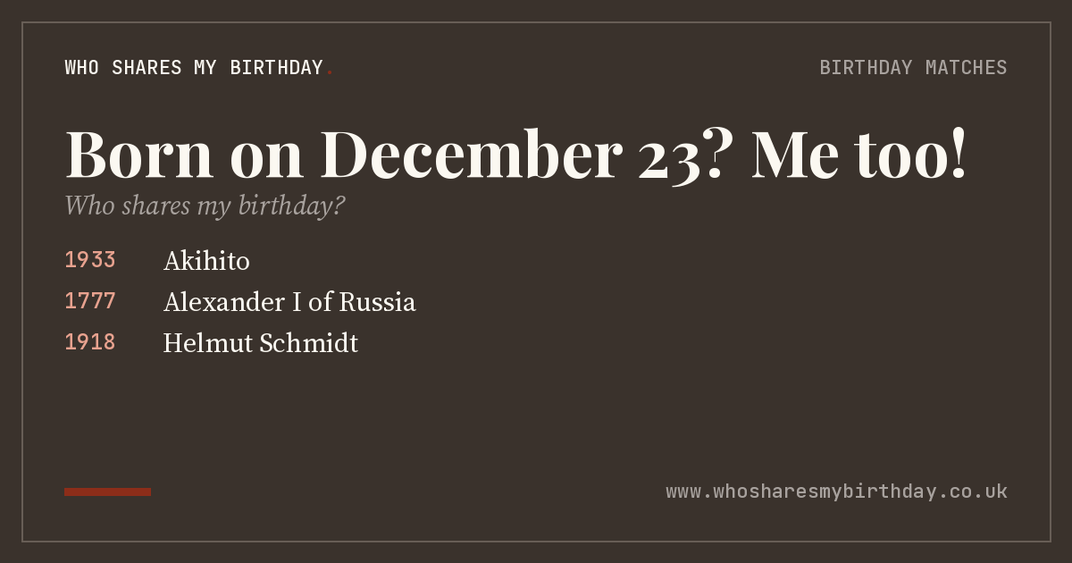 Born on December 23