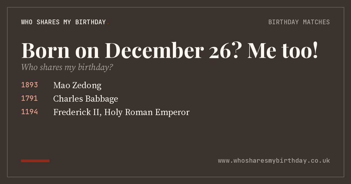 Born on December 26