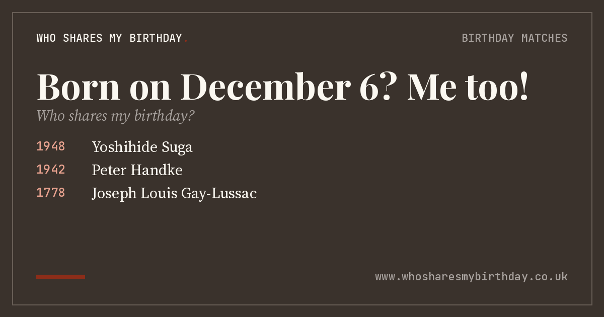 Born on December 6