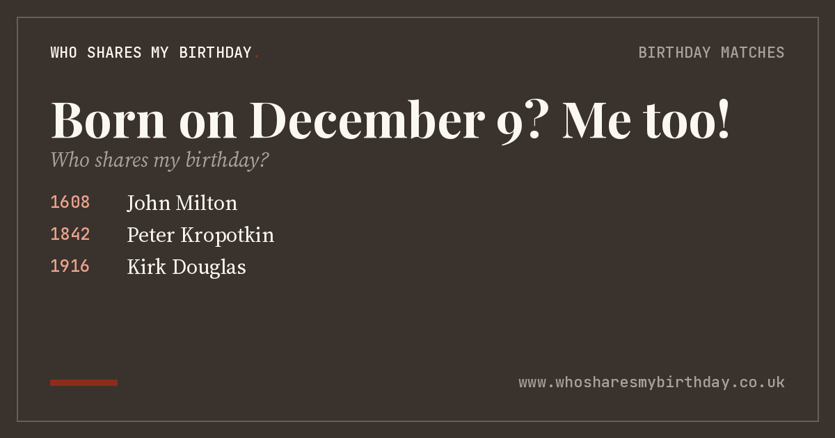 Born on December 9
