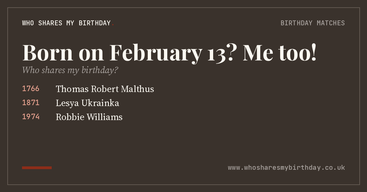 Born on February 13
