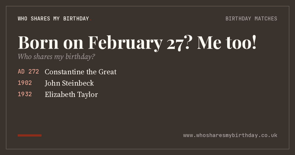 Born on February 27