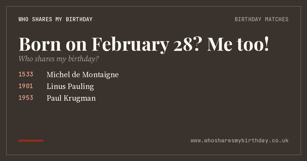 Born on February 28