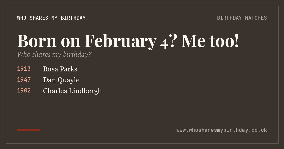 Born on February 4