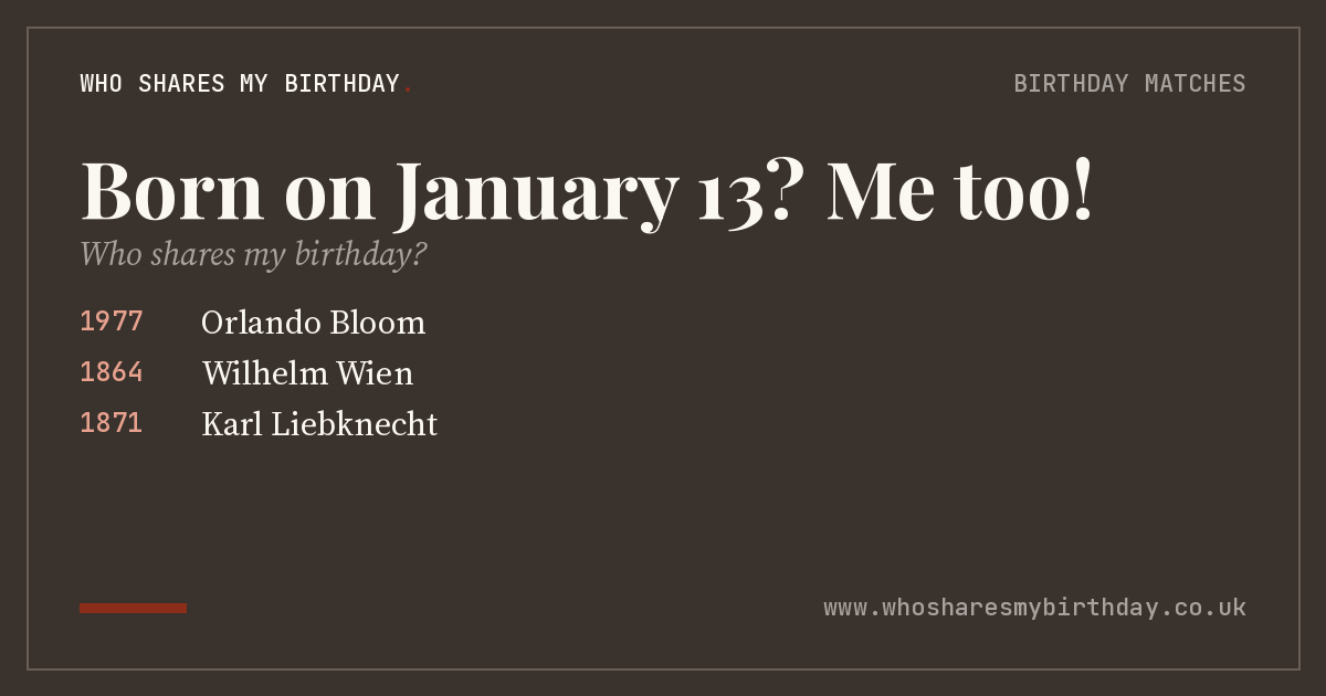Born on January 13