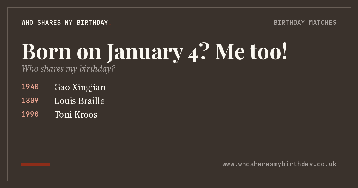 Born on January 4