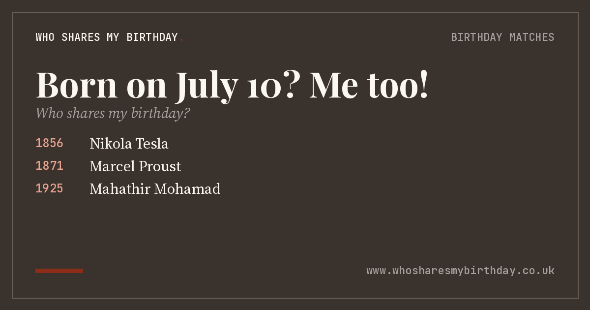 Born on July 10