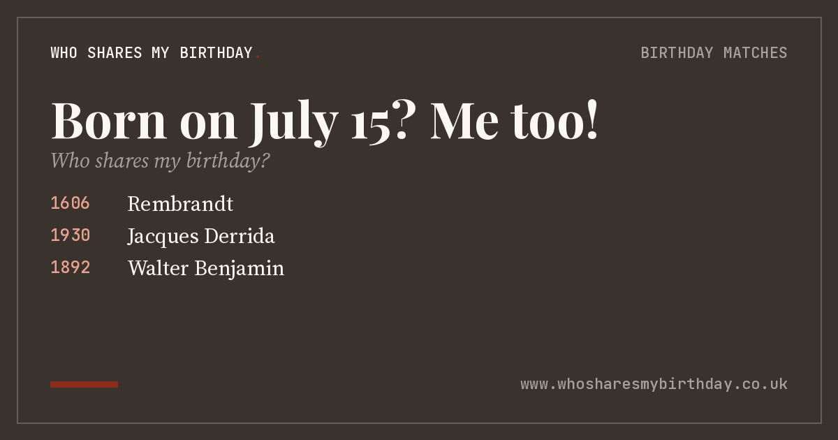 Born on July 15