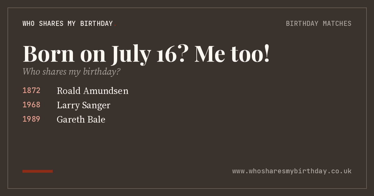Born on July 16